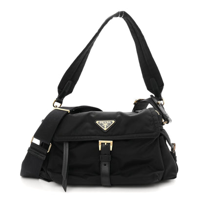 Re-Nylon Medium Explore Shoulder Bag Black
