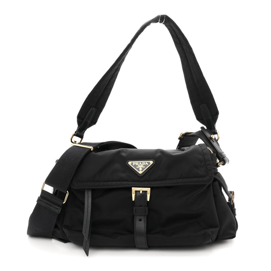 Re-Nylon Medium Explore Shoulder Bag Black