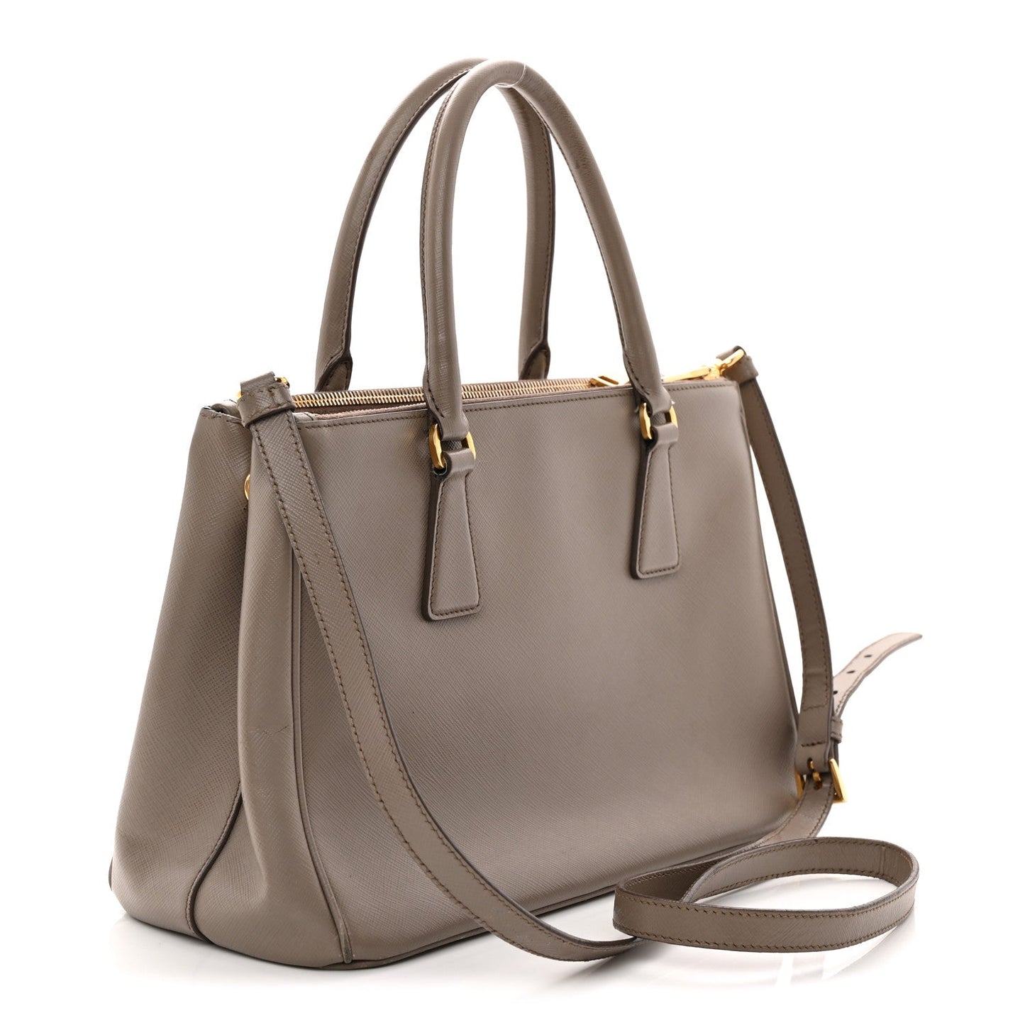 Saffiano Small Galleria Double Zip Tote Argilla