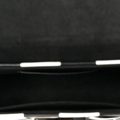 Calfskin Damier Tressage Twist Shoulder Bag MM Black White