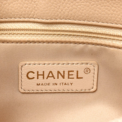 Caviar Quilted Grand Shopping Tote GST Beige Clair