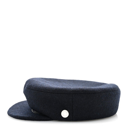 Wool Calfskin Dani Cap 57 Marine Black