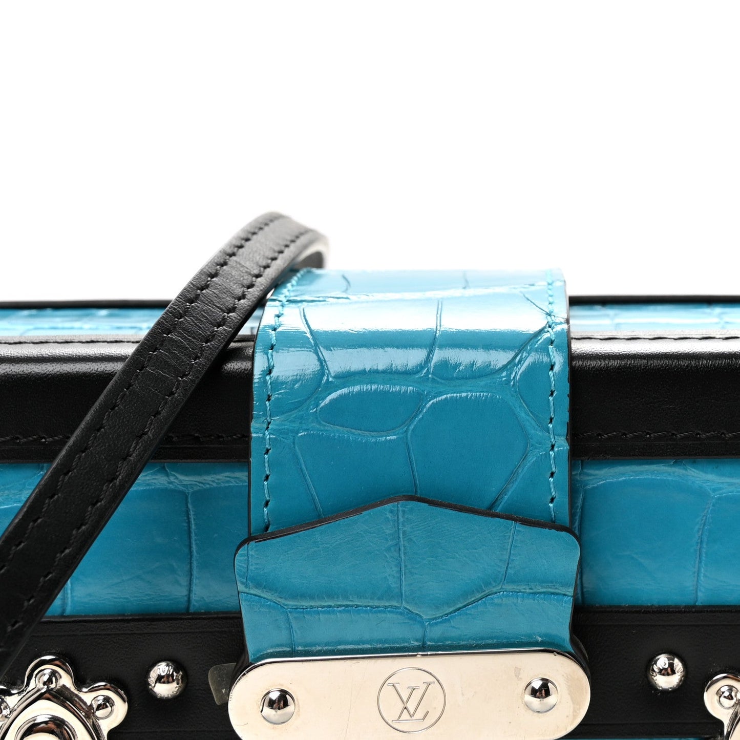 Alligator Petite Malle Blue Black