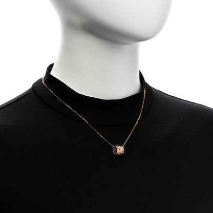 18K Rose Gold Diamond Small Perlee Clovers Pendant Necklace