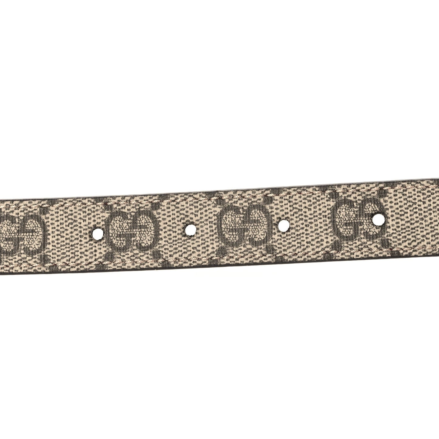 GG Supreme Monogram Plutone Calfskin Double G Reversible 20mm Belt 85 34 Beige Rosso Ancora