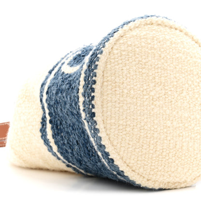 Plein Soleil Textile Calfskin Teen Drawstring Bag Cream Blue