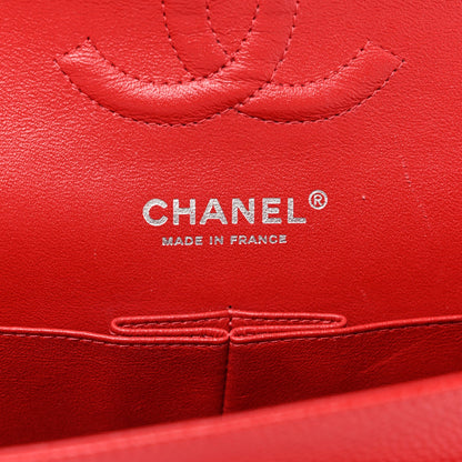 Caviar Quilted Medium Double Flap Red