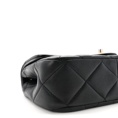Lambskin Quilted Pearl Small Flap Black