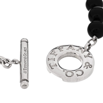 Sterling Silver Black Onyx Bead Toggle Bracelet
