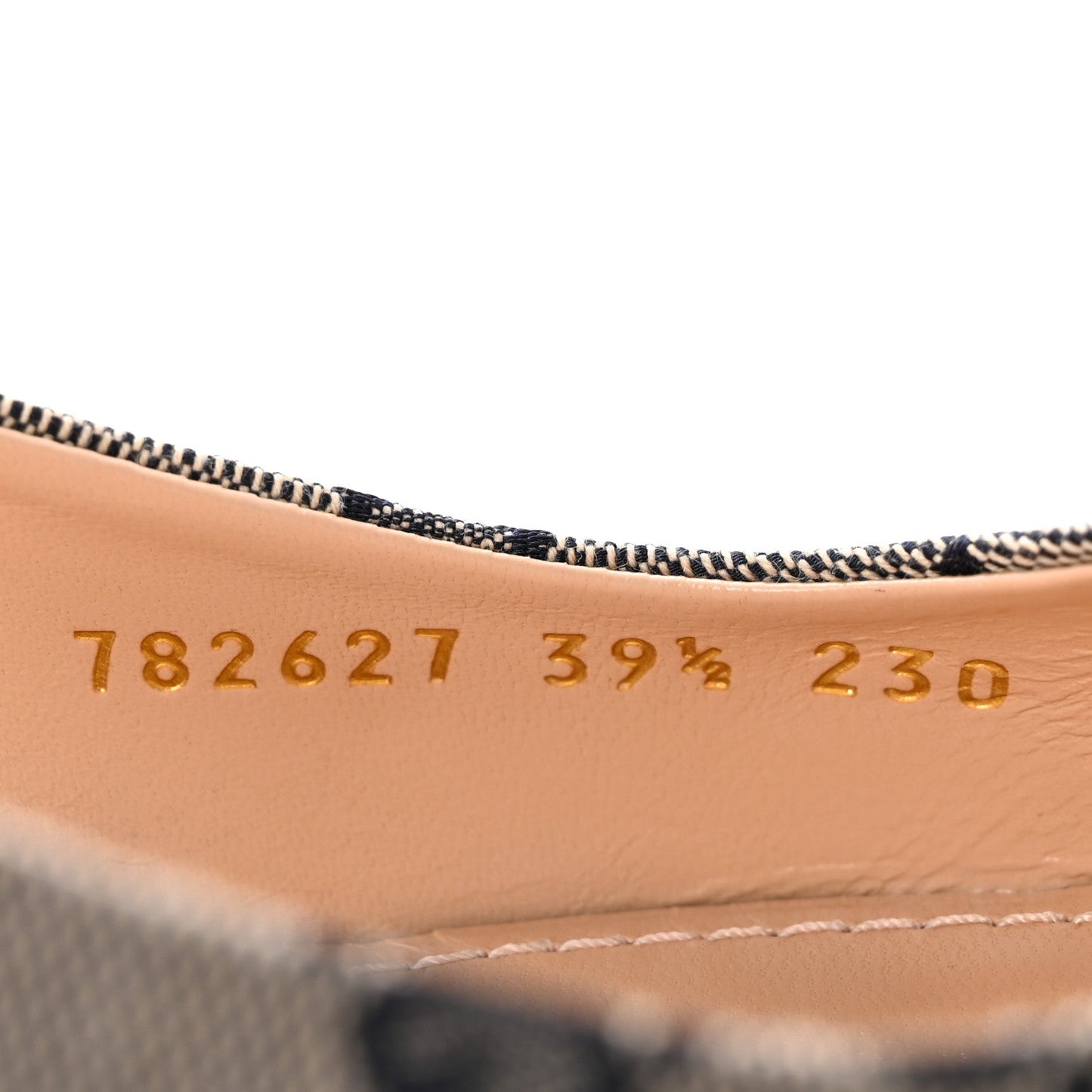 Monogram Horsebit 35mm Slingback Pumps 39.5 Beige Blue