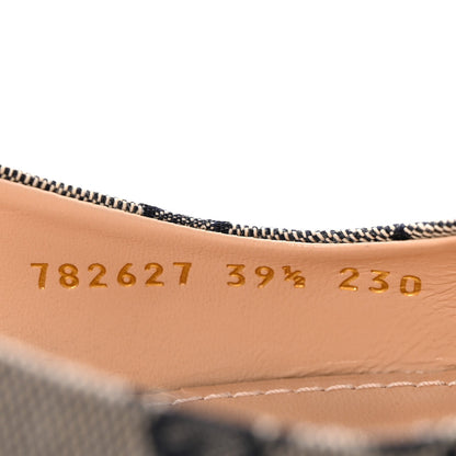 Monogram Horsebit 35mm Slingback Pumps 39.5 Beige Blue