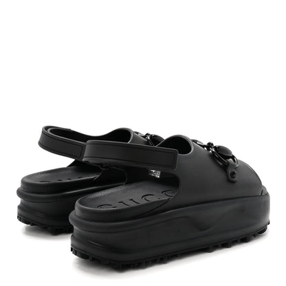 Soft Rubber Horsebit Touch Womens Strapped Sandals 38 Black
