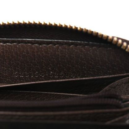 GG Supreme Monogram Web Ophidia Zip Around Wallet Brown