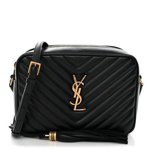 Calfskin Matelasse Monogram Lou Camera Bag Black