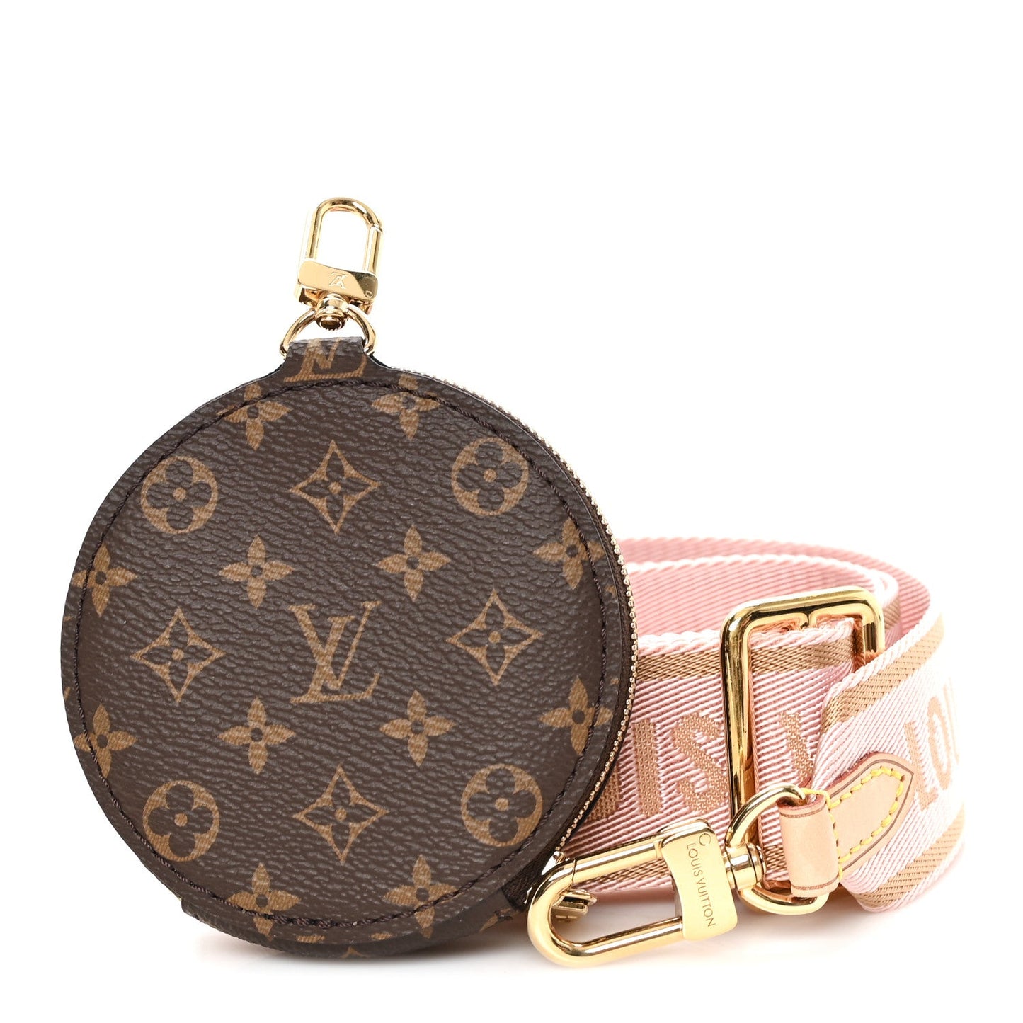 Monogram Multi Pochette Accessories Bandouliere Shoulder Strap Rose Clair