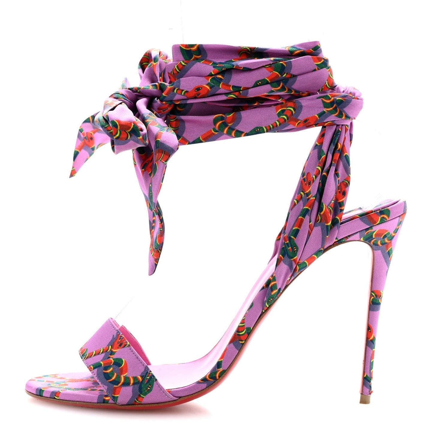 Crepe Satin Naja Chain Sandale Du Desert 100 Ankle Wrap Sandals 39.5 Gummy