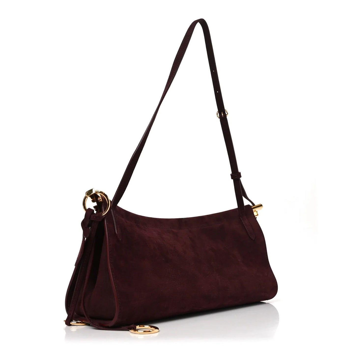 Alaia Nubuck Medium Le Click East West Bag Rouge Grenat
