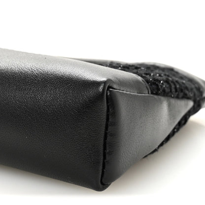Tweed Shiny Calfskin Quilted Nano 31 Shopping Bag Black