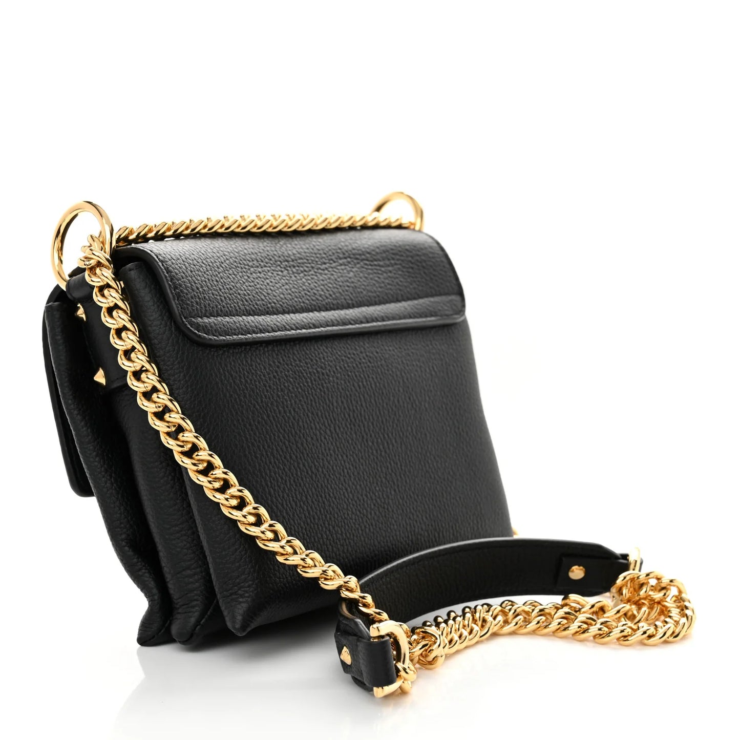 Alexander McQueen Calfskin Small Twin Skull Chain Crossbody Black