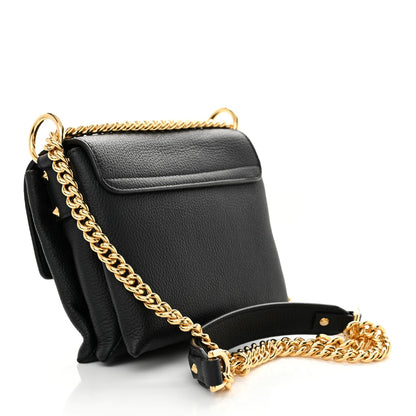 Alexander McQueen Calfskin Small Twin Skull Chain Crossbody Black