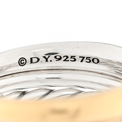 Sterling Silver 18K Yellow Gold Diamond 13.8mm Mercer Four Row Ring 60 9