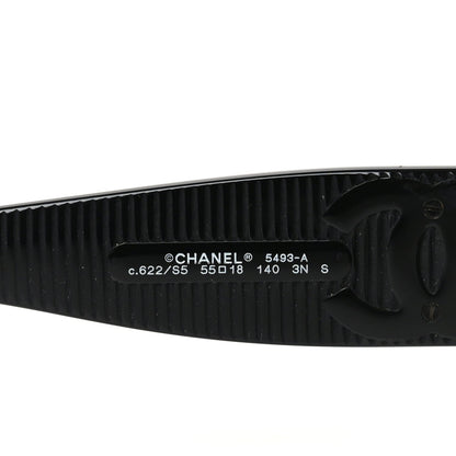 Acetate Rectangle Sunglasses 5493-A Black Brown