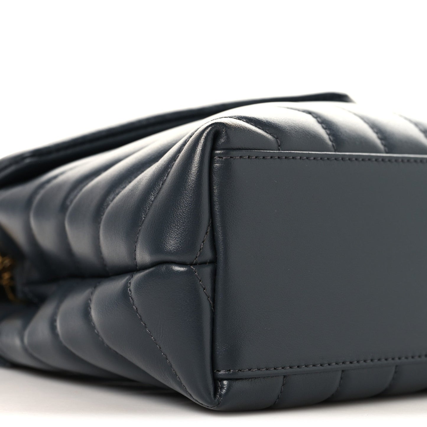 Calfskin Y Quilted Monogram Small Loulou Chain Satchel Dark Smog