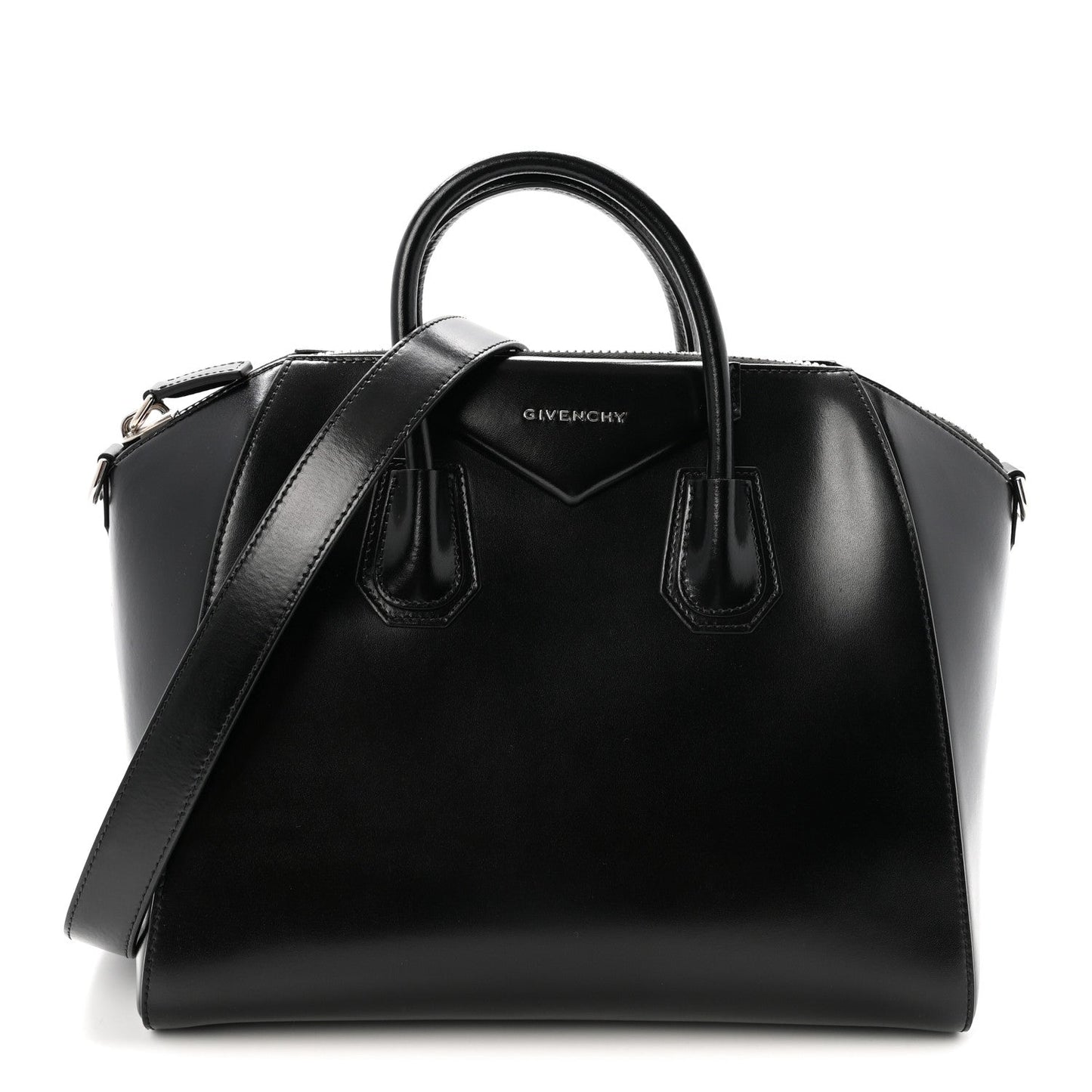 Shiny Lord Calfskin Medium Antigona Black