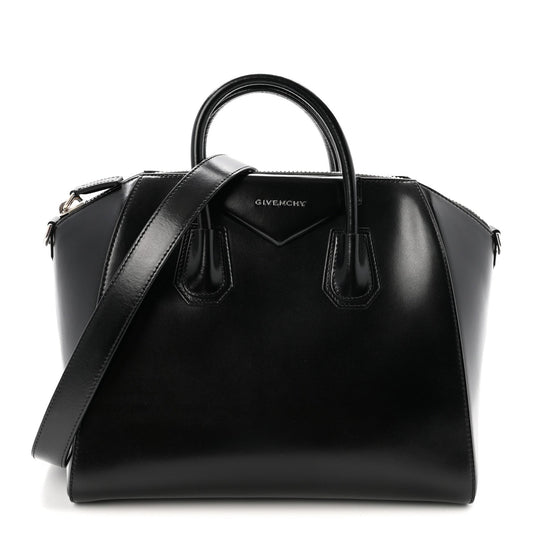 Shiny Lord Calfskin Medium Antigona Black