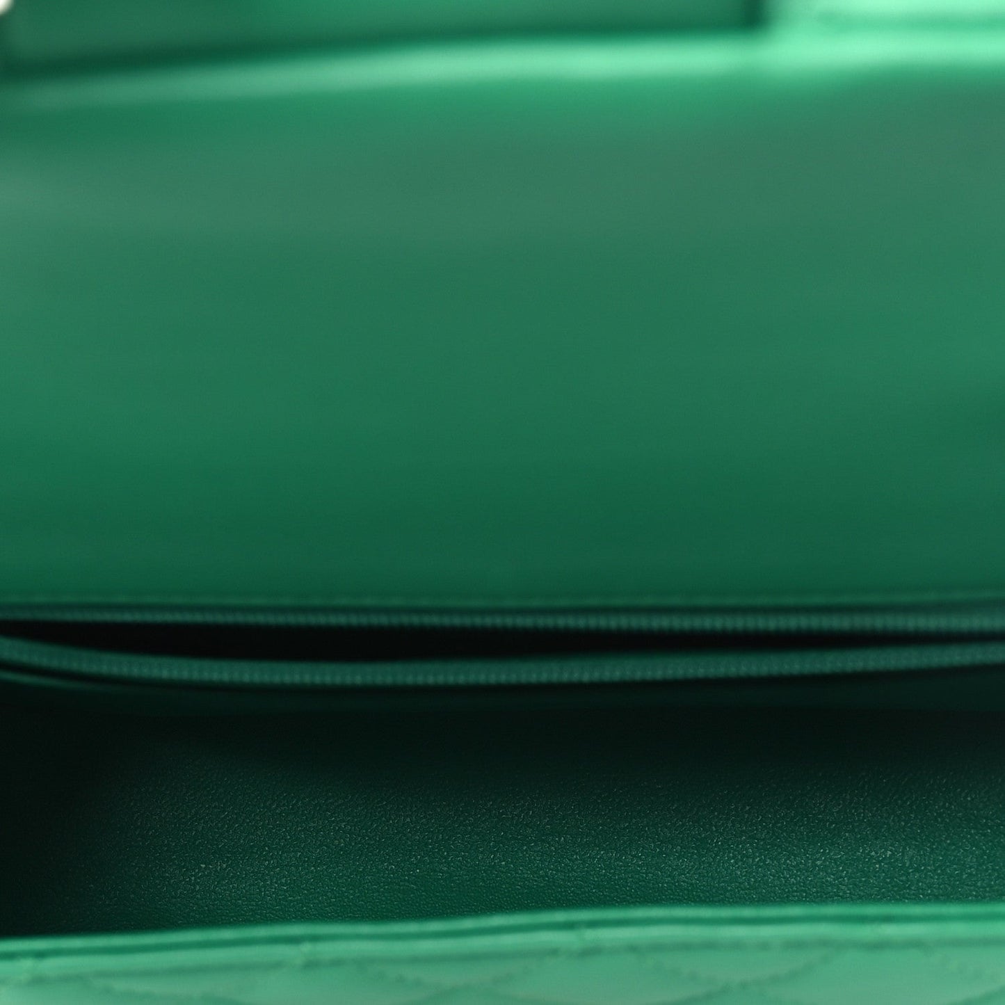 Lambskin Quilted Mini Rectangular Flap Green
