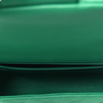 Lambskin Quilted Mini Rectangular Flap Green