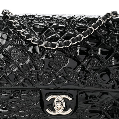 Patent Large Lucky Symbols Flap Black
