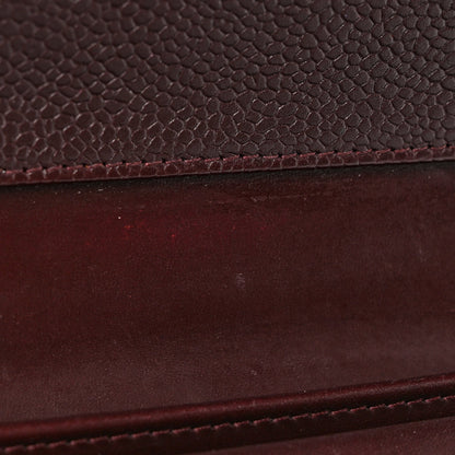 Caviar Quilted Large Flap Wallet Burgundy