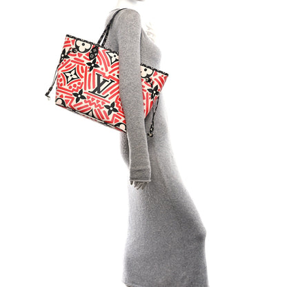 Monogram Giant Crafty Neverfull MM Creme Rouge Black