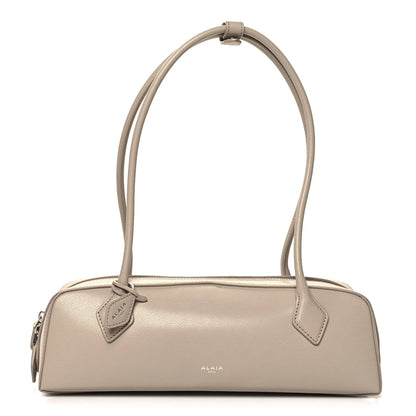 Alaia Shiny Goatskin Medium Le Teckel Bag Grege