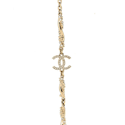 Crystal CC Twist Long Necklace Gold