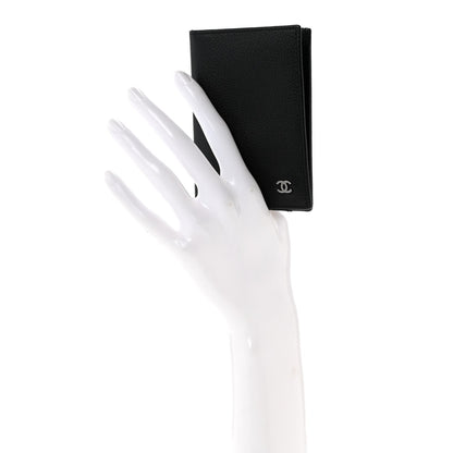 Grained Calfskin Brilliant Card Holder Black