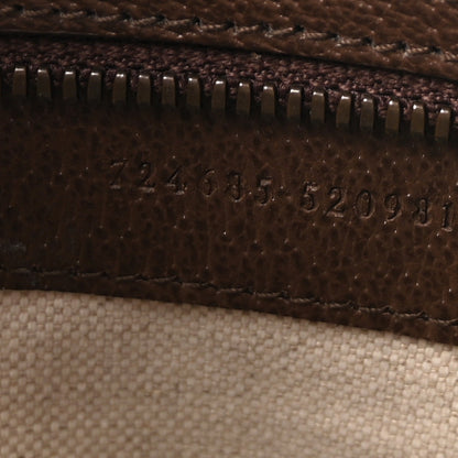 GG Supreme Monogram Textured Dollar Calfskin Web Medium Ophidia Tote Bag Beige Ebony