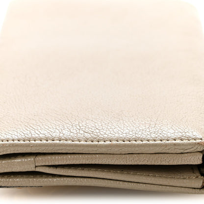 Chevre Gold Metallic Edge Hardware Money Wallet Rose de Sables