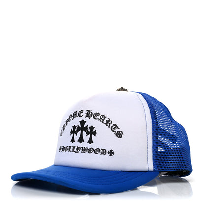 Cotton Mesh Hollywood Cross King Taco Trucker Hat Blue White