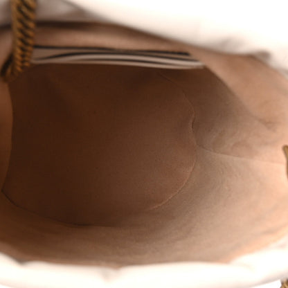 Calfskin Matelasse Mini GG Marmont 2.0 Bucket Bag White