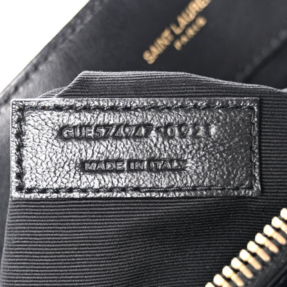 Calfskin Y Quilted Monogram Large Loulou Chain Satchel Black