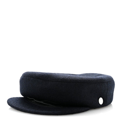 Wool Calfskin Dani Cap 57 Marine Black