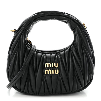 Nappa Matelasse Mini Wander Hobo Black
