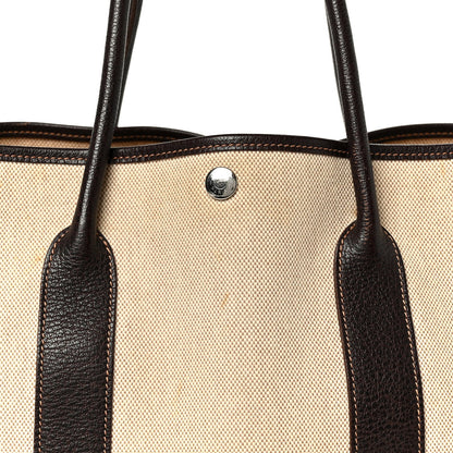 Buffle Skipper Toile Garden Party 36 MM Tote Marron Fonce