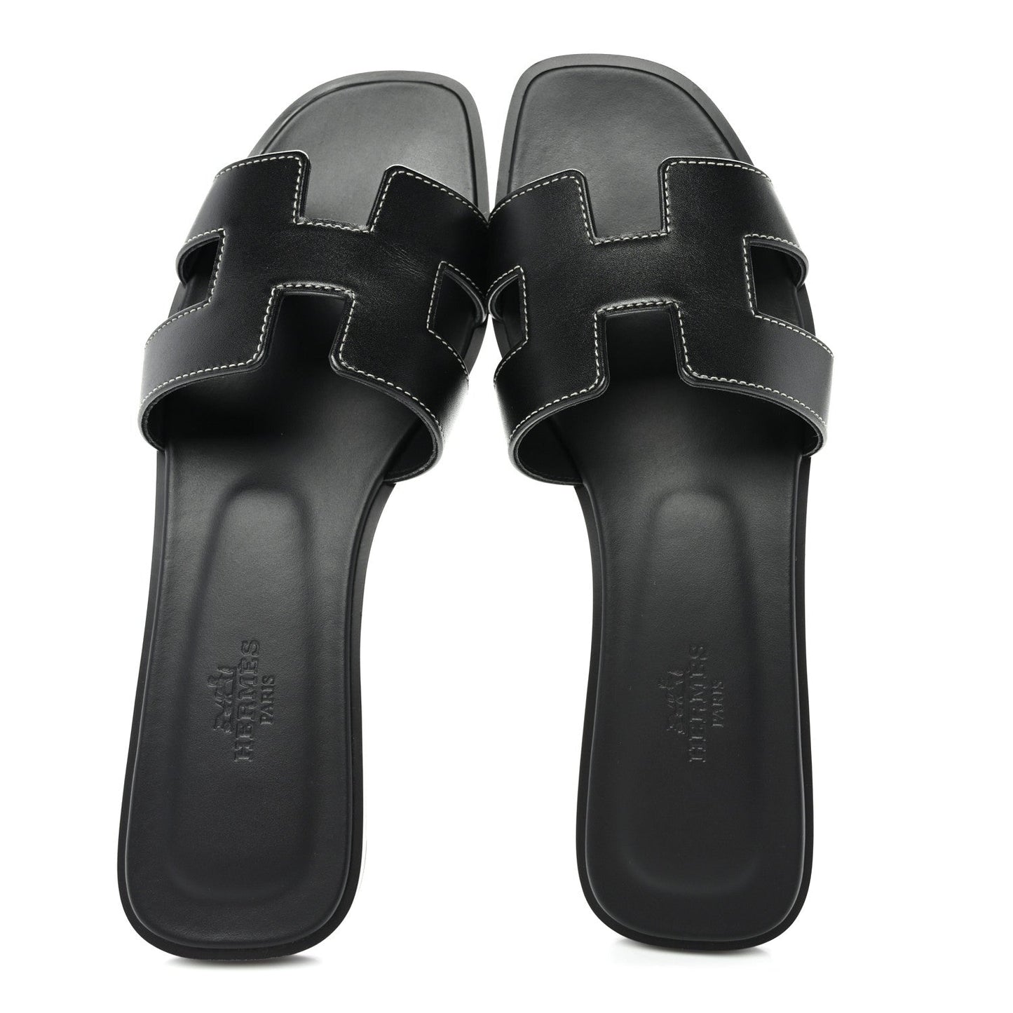Box Calfskin Oran Sandals 37 Black