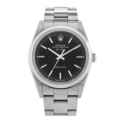 Rolex Stainless Steel 34mm Air-King Oyster Perpetual Precision Watch Black 14000