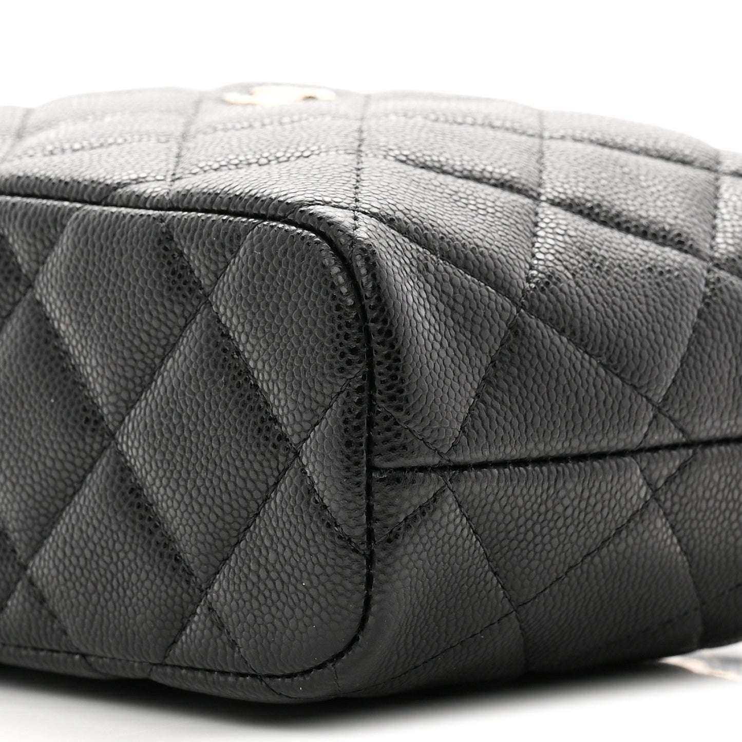 Caviar Quilted Hobo Clutch With Chain Black