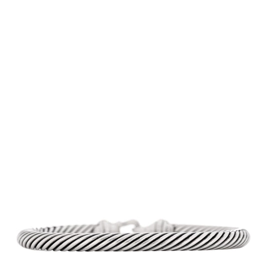 Sterling Silver 18K Yellow Gold 5mm Cable Classic Buckle Bracelet
