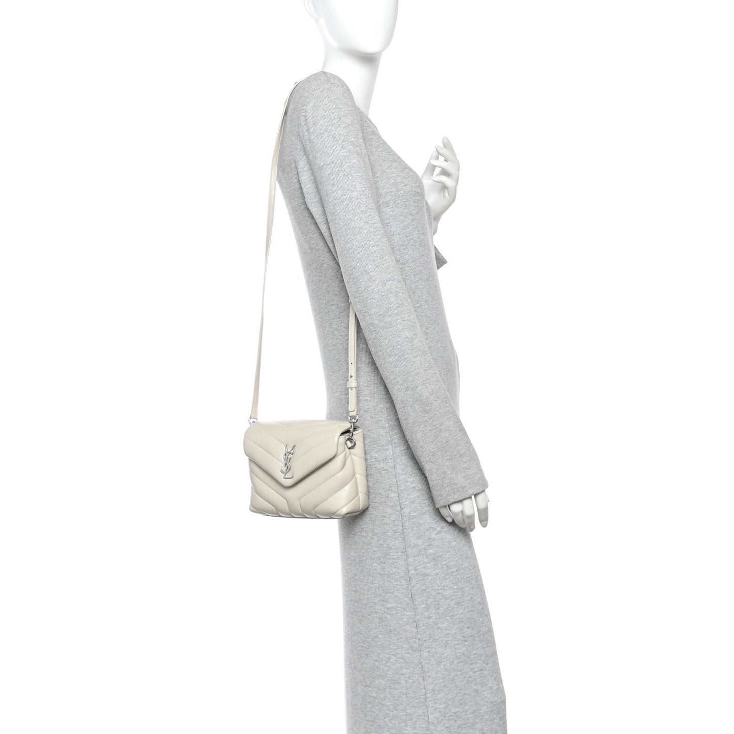 Calfskin Y Quilted Monogram Toy Loulou Satchel Ivory